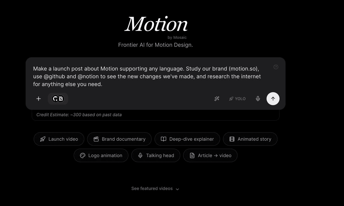 A Motion prompt for the Any Language launch.