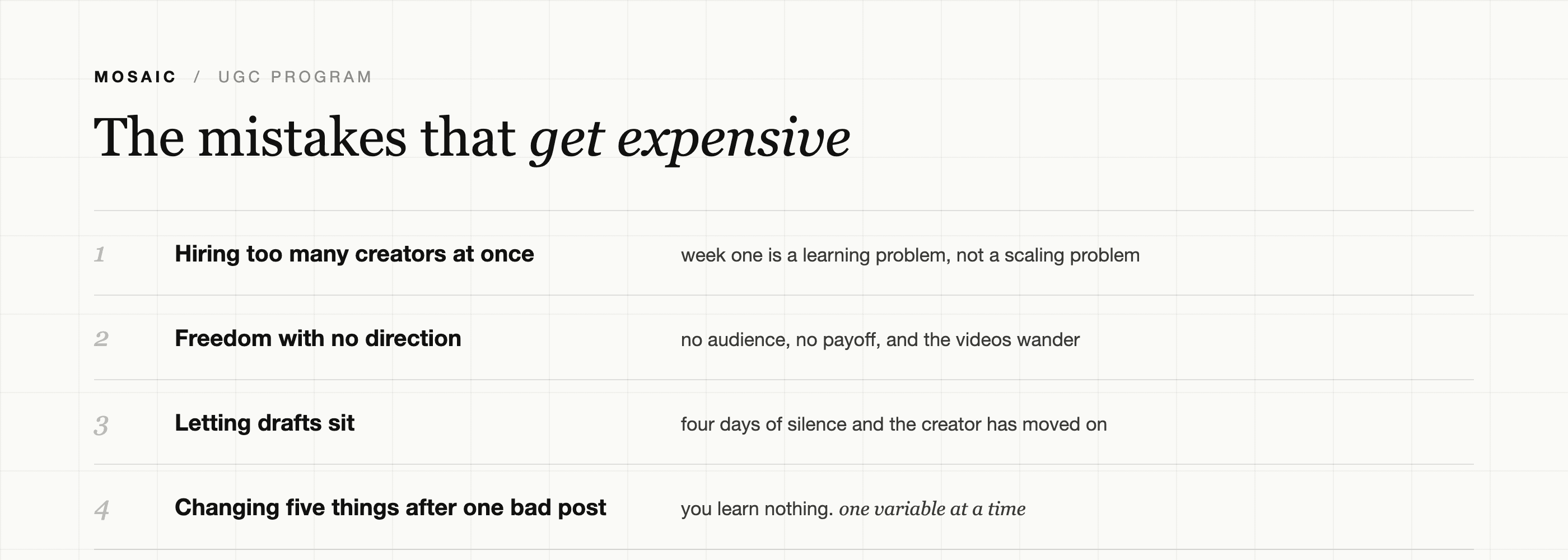 The mistakes that get expensive